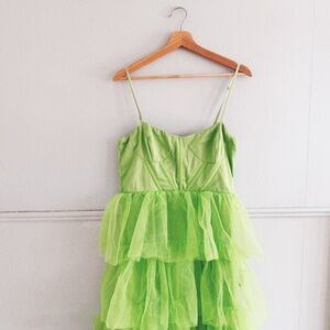 LULUS > Rule the Runway Tulle Bustier Tiered Maxi Dress